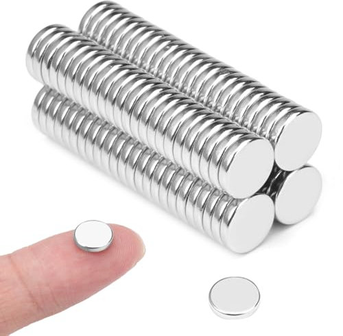 Set med 100 mini neodymmagneter - 8 x 2 mm kraftfulla runda - för whiteboard, anslagstavla, kylskåp