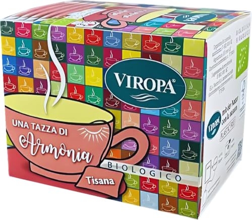 VIRÒPA Tisana Biologica Una Tazza di Armonia - 15 Filtri - Infuso Rilassante con Melissa e Tiglio