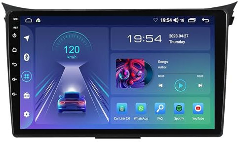 HYSHAOLE Android 12 Doppio Din Touch Screen Autoradio Ricevitore per Hyund-ai I30 2011-2017 9'' Touch Screen Navigazione GPS Bluetooth 5.0 DSP DAB WiFi Mirror Link Telecamera per la retromarcia + SWC