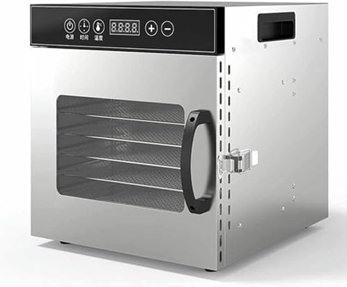 Deshidratador de alimentos, máquina secadora de frutas de acero inoxidable de 8 capas, temporizador ajustable de 24 horas y control de temperatura de 30-90 ℃, deshidratadores para cecina, frutas,
