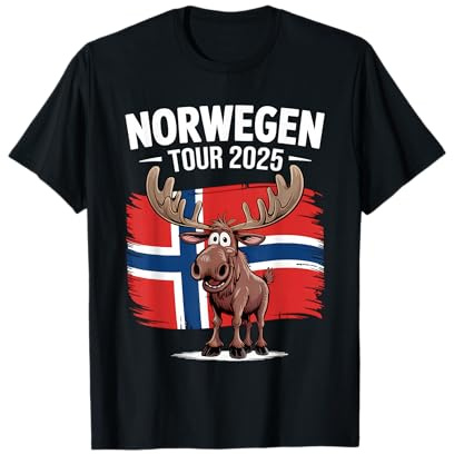 Norwegen Tour 2025 Elch Angeln Camping & Natur in Norwegen T-Shirt