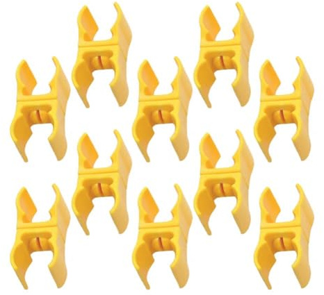 Geroosaty Lot de 10 barres d'avertissement d'agilité en plein air - Boucle à clip - En plastique - Mât de drapeau d'angle pour le sport, l'entraînement - Avertissement