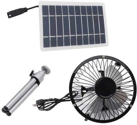 Solar Powered Outdoor Fan – 10W Foldable Outdoor Cooling Fan | Solar Camping, USB Charging Panel, Portable For Patio Balcony Hiking Tailgating Travel Camp