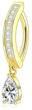 XFSRG Faux Piercing Du Nombril Anneau Doré Avec Cristal Brillant Bijoux Fantaisie Élégants Pour Femmes