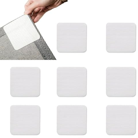 8 piedini antiscivolo per tappeti, base antiscivolo per tappeti, tappetini e pavimenti in legno, piastrelle e laminato (10 x 10 cm)