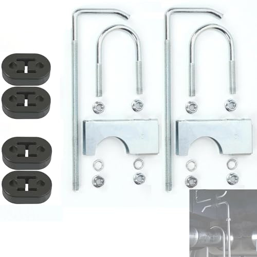 3pcs 3 76MM Universal Exhaust Clamp with Hanger Rear Rubber, Heavy Duty Muffler Hanger, Exhaust Hangers Heavy Duty Muffler Hanger Exhaust Hangers Clamp On Exhaust Hangers fit 3 76mm Exhaust Pipe (2)