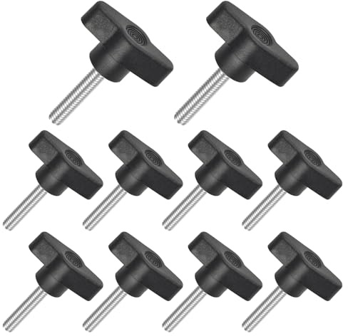 JJWNMLL 10pcs Tornillos Moleteados, M6 x 30mm tornillos con mango de estrella, Asas Ajustables tornillo de sujeción para máquinas herramientas, muebles