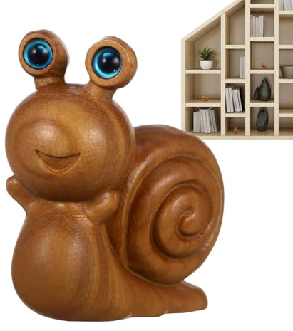 Generisch Figura de Caracol Decorativa de Madera, Figura de Animal, Estatua, decoración para Exterior, jardín, salón, Mesa, Paisaje, Oficina, Dormitorio, cumpleaños