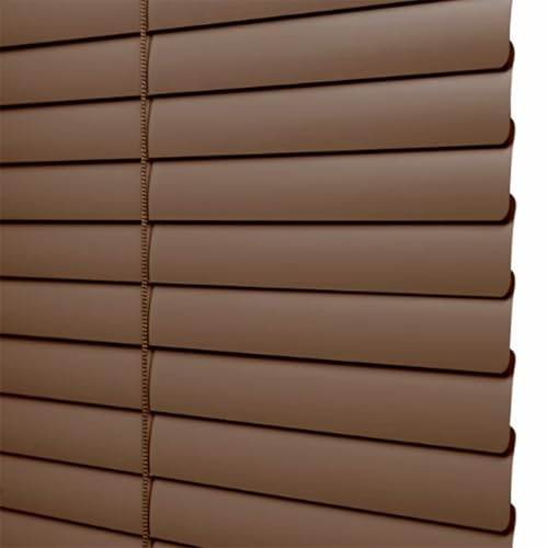 Matte Brown Aluminium Metal Venetian Blinds Slat Home Office Blind Window Thin Slats Kitchen Blinds Blackout Shutters Child Safe Home Office, Customisable (70×120cm)