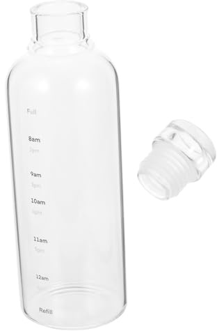iplusmile Botella De Agua Portátil Transparente De Gran Capacidad De Borosilicato con Escala Aislamiento Térmico y Funda Protectora para Gimnasio Oficina y Exteriores