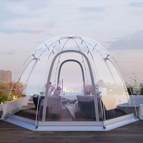 Sofort aufbaubares Iglu-Zelt, Pop-up-Bubble-Zelt, 2 Reißverschlusstüren und 2 Fenster, Wetter- und kältebeständige Kapsel, große Campingunterkünfte für 8-10 Personen (Grau)