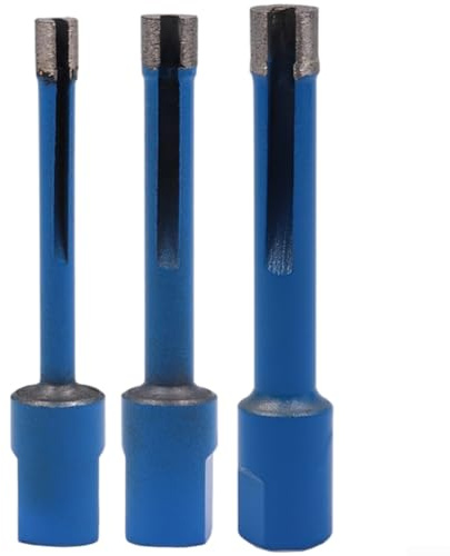 Oniissy Verlängerter Winkelschleifer-Bit mit schmirgelimprägnierter Spitze für Marmor-Granit-Steinbohrungen, 6 mm M10-Gewinde, kompatibel mit 100-Typ-Schleifern (D)