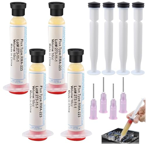 ZCAYJR 4 Pezzo YF-RMA-223 Flussante per saldatura a stagno,Flussante No-Clean Senza Piombo a base di Rosin,per Saldatura di Telefoni, BGA, SMD, PCB, Ecc.Riparazione Elettronica 10ML*4-M