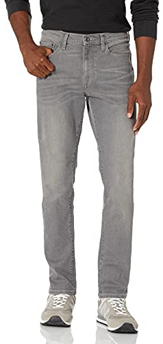 Amazon Essentials Jeans Slim Fit Elasticizzati Comodi - colori fuori produzione Uomo, Grigio, 33W / 32L