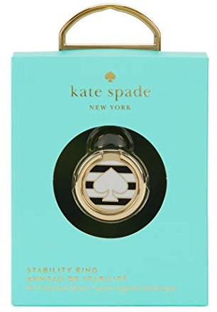 kate spade New York Universal ringstativ – spade randig svart/vit/guld emalj