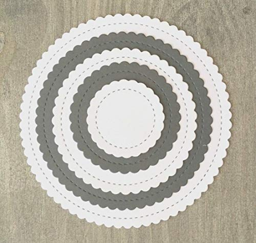 Simplelettering Stanzschablone Cutting Dies Kreis Zierrand Scallop geeignet für Big Shot Stanzm.