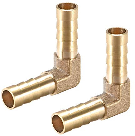 Sourcing Map Schlauchverbinder aus Messing, 8 mm, 90-Grad-Winkel, 2 Stück