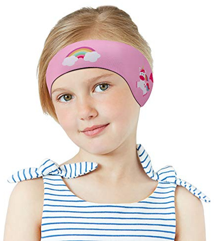 MoKo Bandeau de Natation Enfant Licorne Mignonne Protection Auditive, Bandeau d'Oreilles Enfants en Néoprène, Équipement Sport Nautique, pour Âge 1-2 Enfants Taille S - Rose