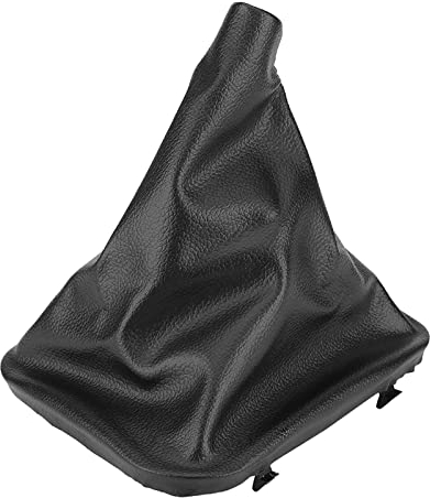 Qiilu Car Shift Knob Cover Artificial Leather Shift Boot Left Hand Driver Car Gear Stick Shift Knob Gaiter Boot Cover Fit for E34 E36 Z3 Black