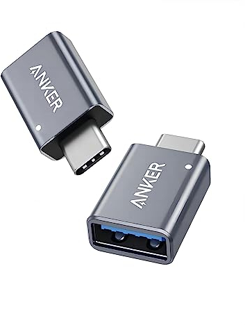 Anker Adattatore USB (confezione da 2), trasferimento dati ad alta velocità, adattatore da USB-C a USB 3.0 femmina per MacBook Pro 2020, iPad Pro 2020, e altri dispositivi di tipo C