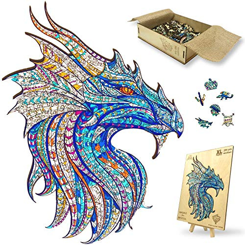 The Puzzled Tree Holzpuzzle XL 280 Teile (42x30cm) Drachenholzpuzzle für Erwachsene Präsentiert in Holzgeschenkbox von
