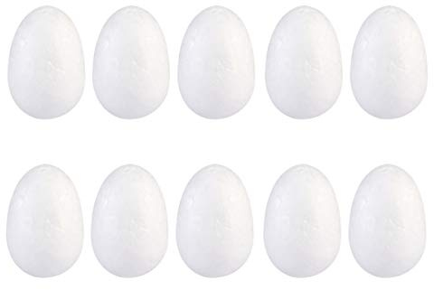 PRETYZOOM 50St. 4cm Ostereier Styroporeier Eier Styropor Figur Statue Ei Modell Skulptur Deko Eier für DIY Basteln Bemalen Kinder Party Spielzeug Ostern Geburtstag Geschenke Osterdeko Weiß