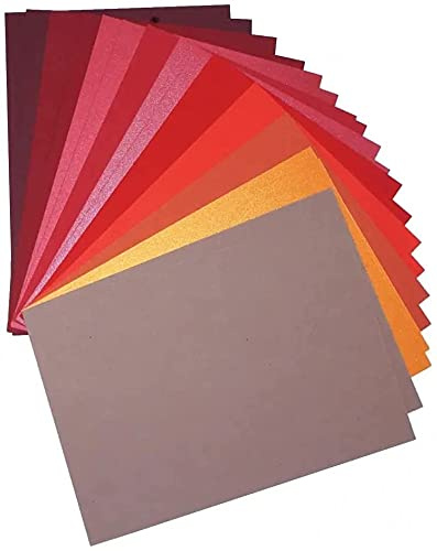 Netuno 20 Blatt Bastelpapier Set Rot DIN A4 21 x 29,7 cm Farbpapier Karten basteln Bastelkarton farbig Bastelset Papier Bastelbogen Designpapier bunt bedruckbar Kartonpapier Kartengestaltung