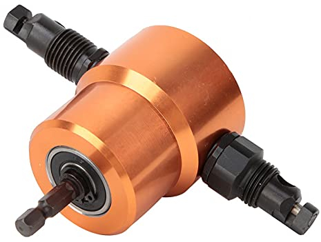 Doppelköpfig Blechknabber, Blechknabber Vorsatz für Bohrmaschine Stanze, Manuelle Präzise Doppelkopf Blechschneider Knabber Metallschneider Dachschneiden für die Autowartung Hauswartung