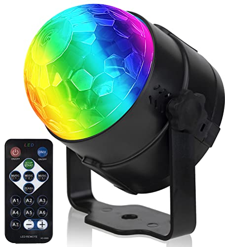Discokugel Partylicht mit Fernbedienung, musikgesteuert, tragbar für draußen und drinnen, USB-Stecker, DJ Licht, Party Gadgets, Discolicht, Stroboskop-Bühnenlicht