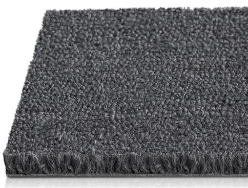 KARAT Premium Paillasson en Coco Gris - Paillasson Anti-Saleté à Maillage Dense pour Intérieur et extérieur Couvert Résistant - Antidérapant Découpe Facile (40 x 60 cm, 17 mm)