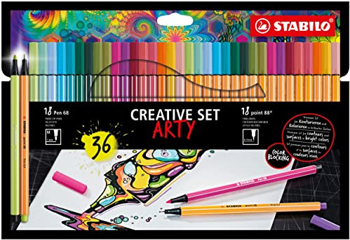 STABILO - Stifte-Set - Creative Set - ARTY - 36er Pack - Premium-Filzstifte & Fineliner