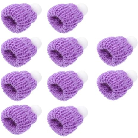 Abaodam 10 Stücke Weihnachten Strickmütze Weihnachtsmann n Weinflaschenverschlüsse Party Favors DIY Handgemachte Zubeh?r (Lila) Weihnachtsaccessoires