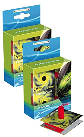 vama Slimer Multi-Color-Kreisel mit grüner Final Fontäne Bodenwirbel Bodenkreisel Wirbel Jugendfeuerwerk (2 Schachteln)