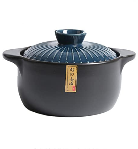 Tontopf Zum Kochen, Keramik-Japan-Steintopf Mit Deckel, Auflauf Hot Pot Bibimbap Und Suppe, Tonsuppentopf, Hitzebeständiger Irdener Topf Für Küchenkochgeschirr,3.5L