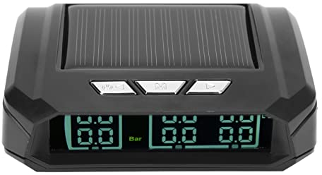 Focket Reifendruck-Kontrollsystem, Drahtloses TPMS-Reifendruckkontrollsystem mit Solarladung, TPMS-Monitor mit 6 Sensoren, Großbild-LCD-Display, Automatischer Alarmmodus