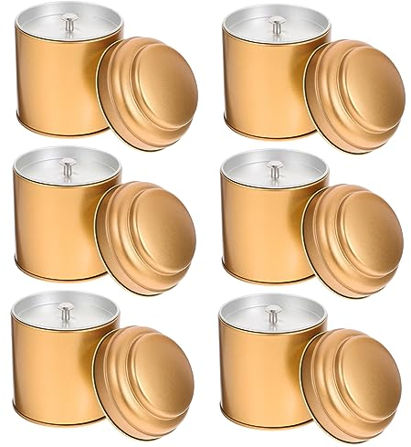 6 Uds Bote De Lata De Té Caja De Lata Redonda con Tapas Dobles Herméticas Bote De Té De Hoja Suelta Contenedores De Almacenamiento De Azúcar De Lata De Retro para Té Café