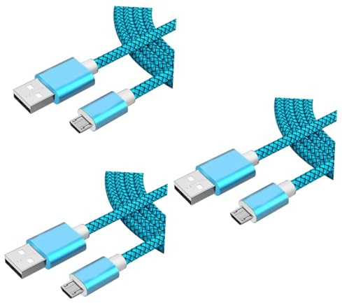 Hemobllo Lot de 3 Câbles USB 2 1 a de 1 Mètre Charge en Nylon Tressé pour S7 S6