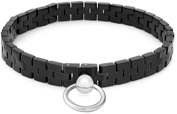 Mens-Shop24 Verstellbares BDSM Halsband, mit O-Ring, schwarz