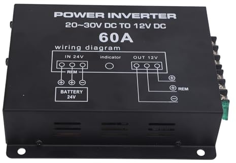 Convertitore Riduttore di Tensione Convertitore Step Down DC da 24 V a 12 V, Convertitore di Tensione Universale con Controllo della Temperatura di Ricambio per Auto, Camion, (60A)