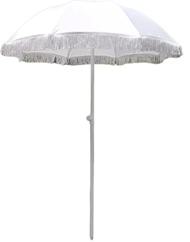 4.5FT/140CM Outdoor Tassel Umbrella With Fringe, Beach Hawaiian Parasol Garden Patio Market Umbrella
