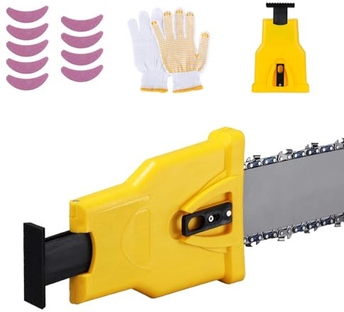 Kettensägenschärfer-Set mit 9 Schleifsteinen,Kettenschärfer,Sägekettenschärfgerät,Chain Saw Sharpeners,Ultra Saw Kettenschärfer,Universeller Kettenschärfer