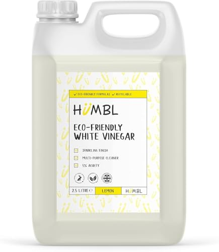 Humbl - Sicilian Lemon Scented White Vinegar Cleaning - All Natural Multi-Surface & Multi-Purpose Cleaner, Limescale Remover, Laundry Softener & More - 100% Vegan & Cruelty Free - 2.5 Litre