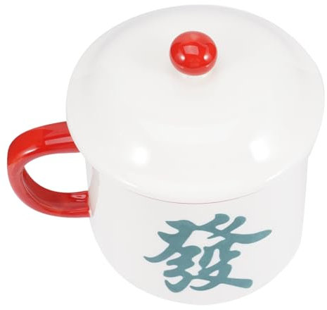 OKUMEYR Ceramic Mahjong Design Coffee Mug Chinese Style Drinking Cup Vintage Water Mug Creative Decorative Cup for Home and Office, 1 Piece
