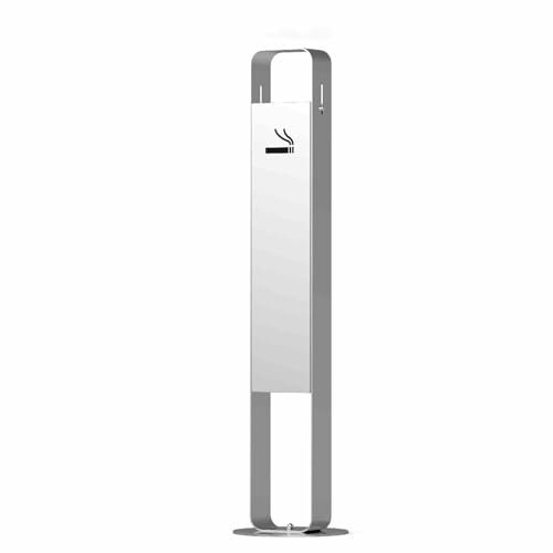 Gtzly Standaschenbecher für DraußEn, Edelstahl-Zigarettenstummel-Entsorgung Im Freien, AbfallbehäLter, Aschenbecher Im Freien, for BüRos, Einkaufszentren(Silver)