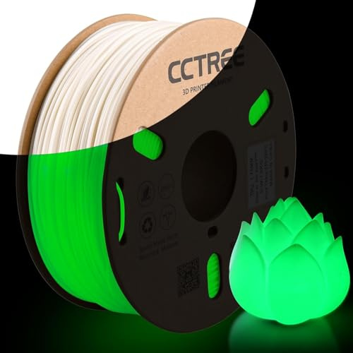 CCTREE 3D Drucker GLow in the Dark TPU Filament 1.75mm 1KG, Leuchtend Grün | Dimensional Accuracy ±0.03mm, Flexible 3D Drucker Filament, Shore Hardness 95A, High Elasticity & Impact Resistance