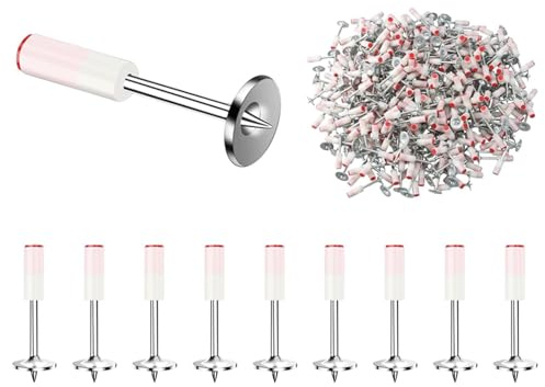 rflaueo 200Pcs Round Nails for Mini Steel Nails Guns Round 7.3mm for Mini Steel Guns Hand Concrete Wall Fastening Cable Duct Fixing Device(U300-200)