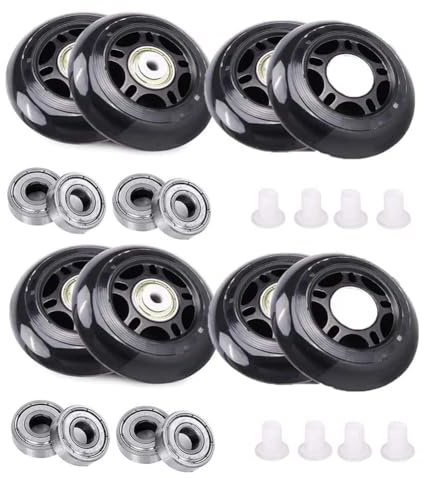 WSDAV Confezione da 8 Ruote per Pattini in Linea Outdoor 82A 76mm 80mm Ruota di Ricambio per Pattini a rotelle da Hockey per Pattinaggio Freestyle,76MM