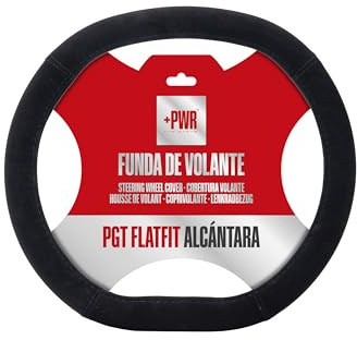 +PWR Car Parts PGT FlatFit Alcantara Lenkradhülle für Peugeot. Design für abgeflachte Lenkräder. Sportliches Alcantara-Finish. Weiche Haptik und rutschfest. Maße 36,5 x 33,5 cm