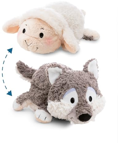 Kuscheltier Schaf & Wolf 25cm mit Wendefunktion 2in1 - beige - Stofftier aus weichem Plüsch, niedliches Plüschtier zum Kuscheln und Spielen, für Kinder & Erwachsene, tolle Geschenkidee | 62847