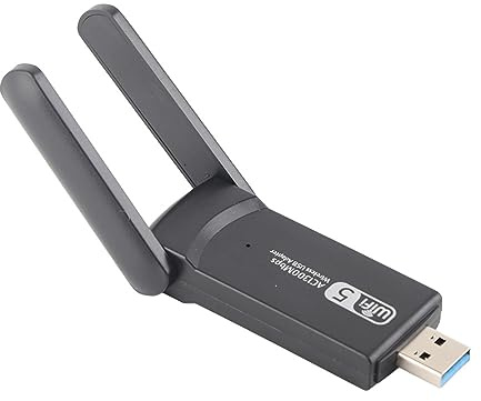 Generic Dual Antenna 1300Mbps USB 3.0 WiFi Wireless Adapter Network Card for Desktop Computers and Laptops, ABS Material